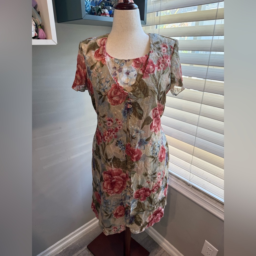 Vintage‎ Helene Blake Floral Short Sleeve Dress